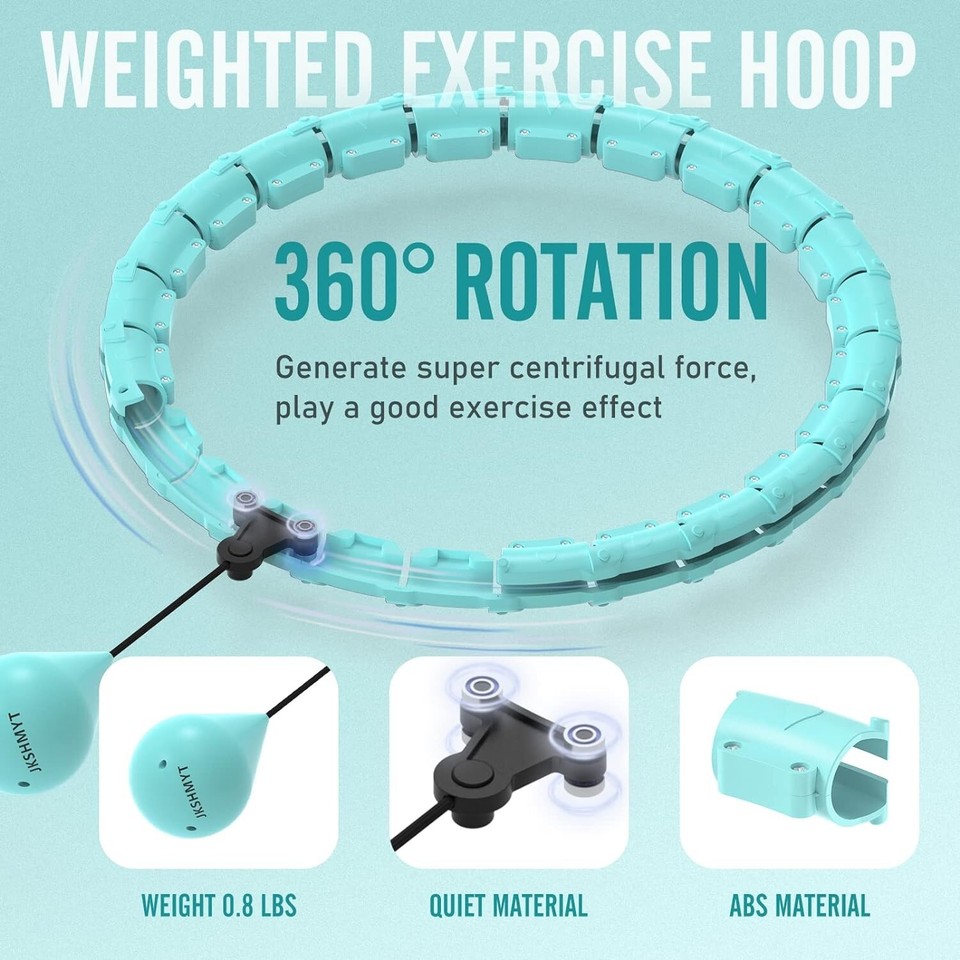 Infinity Hoop Fit Plus Size 47", Weighted Hula Hoops for Adults Weight ...
