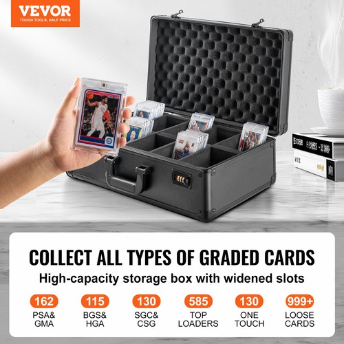 VEVOR Boîte de rangement pour cartes gradées 162 PSA 5 emplacements verrou code - Afbeelding 2 van 12