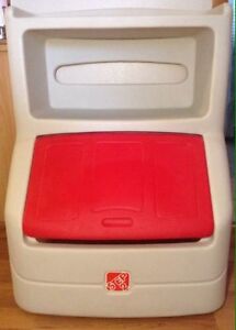 Step 2 Double Bookshelf Toy Box Chest Red Lid Ebay