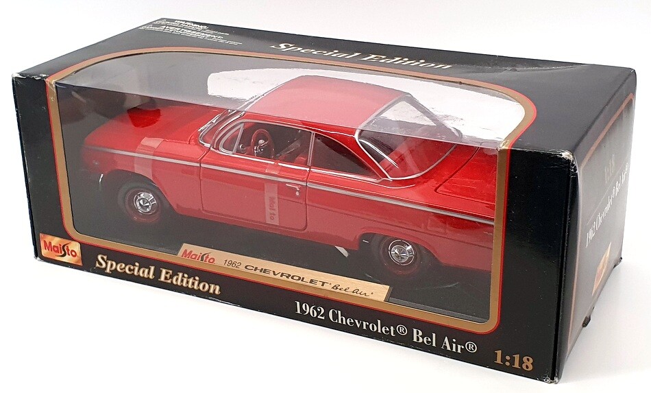 Maisto 1/18 Scale Diecast 31641 - 1962 Chevrolet Bel Air - Red | eBay