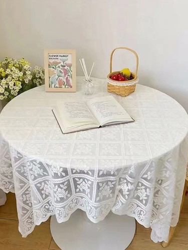 Europäischer Stil Tischdecke Partygeschirr Abdeckung Dekoration Weiß Spitze Tischdecke - Bild 18 von 20