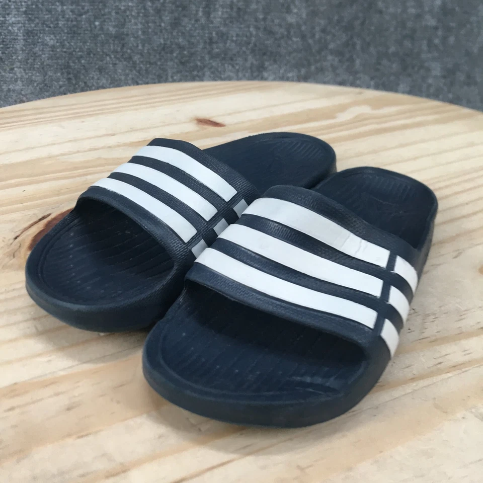 Сандалии Adidas молодежные 11 Duramo без шнуровки синие комфортные туфли на плоской подошве с открытым носком - Изображение 4 из 4