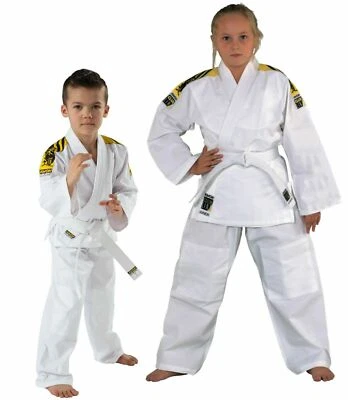 Kwon Judoanzug Junior Kinder Anzug Gi Ju Jutsu mit Gürtel Schulterstreifen Club