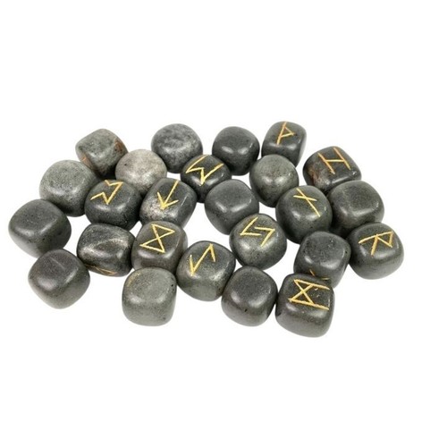 Grey Agate Rune Stone Set - Grey Agate Rune stone - Elder Futhark Runes Set - Picture 4 of 6