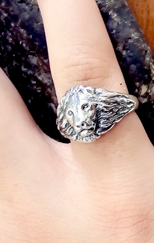 Retired James Avery Lion Head Ring Size 4 Sterling Silver