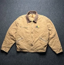 Vtg Cornerstone Duck Canvas Work Jacket Insulated Full Zip Brown men size XL