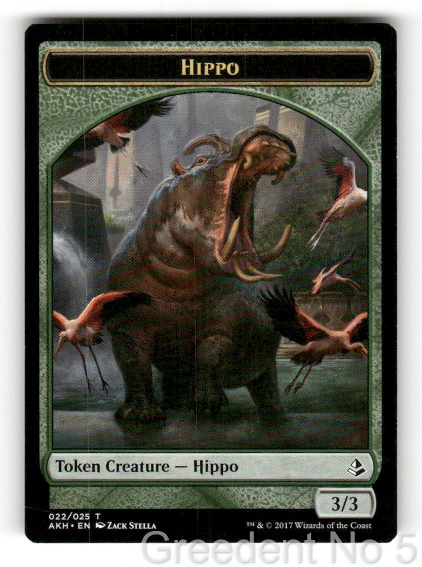 Hippo Token 22 Token Amonkhet Magic: The Gathering Moderately Played