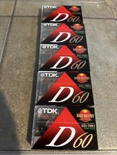 5 TDK D60 Blank Cassette Tapes IECI Type I High Output New Sealed