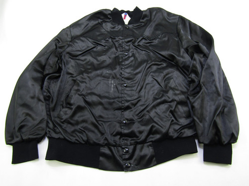 VTG Richards Music Radio Shack Satin Bomber Jacket Mens Large West Ark Snap Down