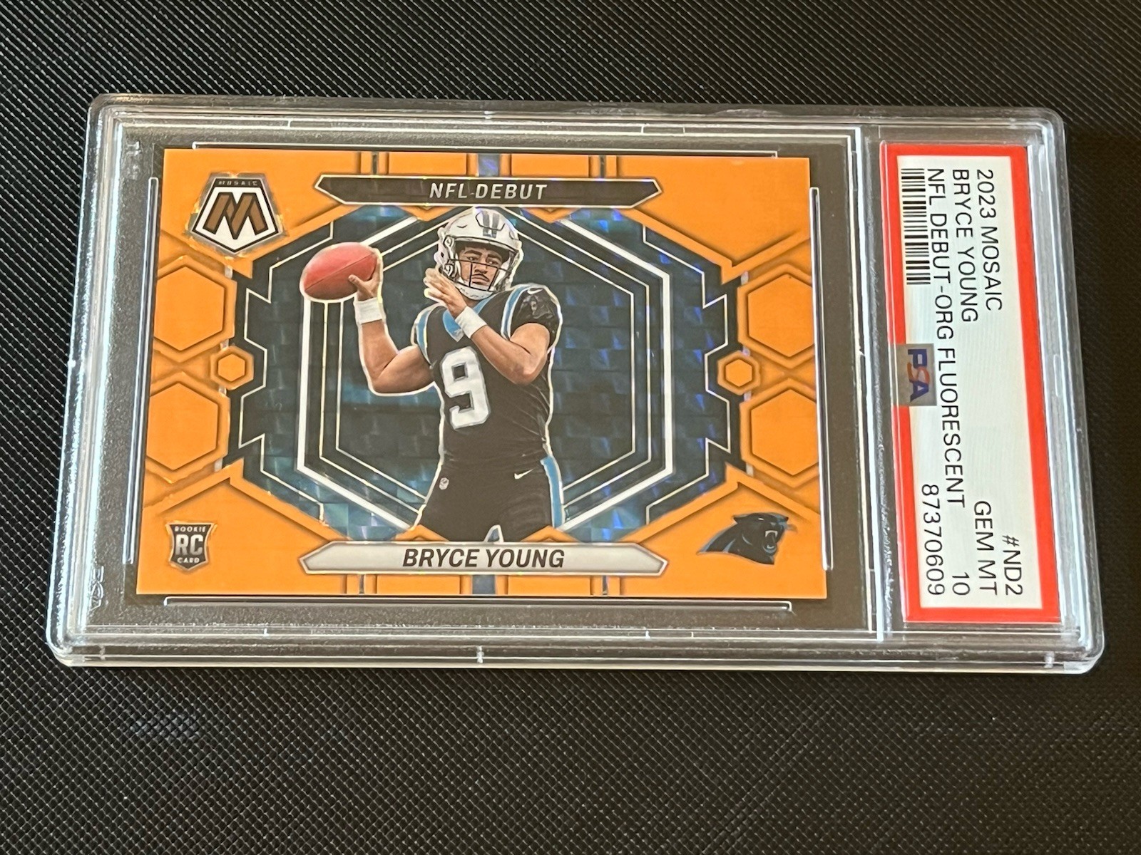 Bryce Young Panini Mosaic NFL Debut #ND2 Green Fluorescent