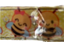 Women Bees Key Fob Key Chain Fabric Wristlet Wrist Lanyard Strap New Sealed