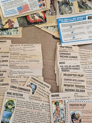 G.I. Joe File Cards - Lot  File Cards And Insert Papers Posters Average Conditio