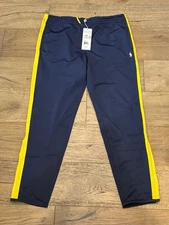 NWT Polo Ralph Lauren Men's US Open 2012 Tech Pant Size L Navy & Yellow Stripe