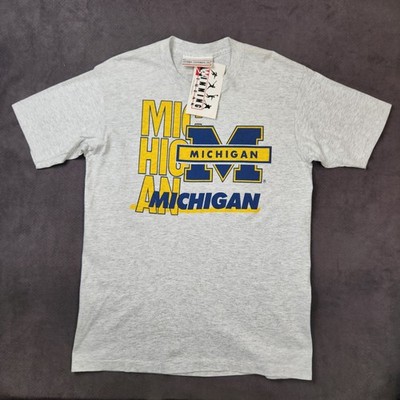 Vintage Michigan Wolverines College Concepts T Shirt Mens XL Grey Single Stitch