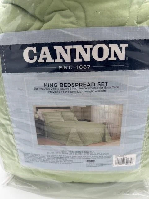 Juego de edredón de 3 piezas Cannon SEARS tamaño King + 2 fundas de almohada salvia/verde Foto 2 de 4