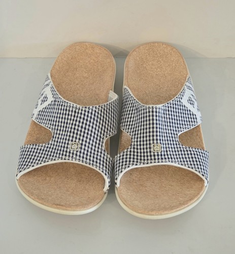 Womens Spenco Blue Gingham Print Cork Orthotic Kholo Sandals Size 11US - Picture 3 of 13