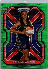 2021 Panini Prizm Aaliyah Wilson RC Green Pulsar Prizm /25 Indiana Fever SSP #99