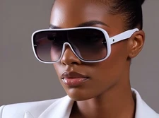 Men Women Sunglasses Flat Lens Fashion Oversize Big Designer Square Shades Retro