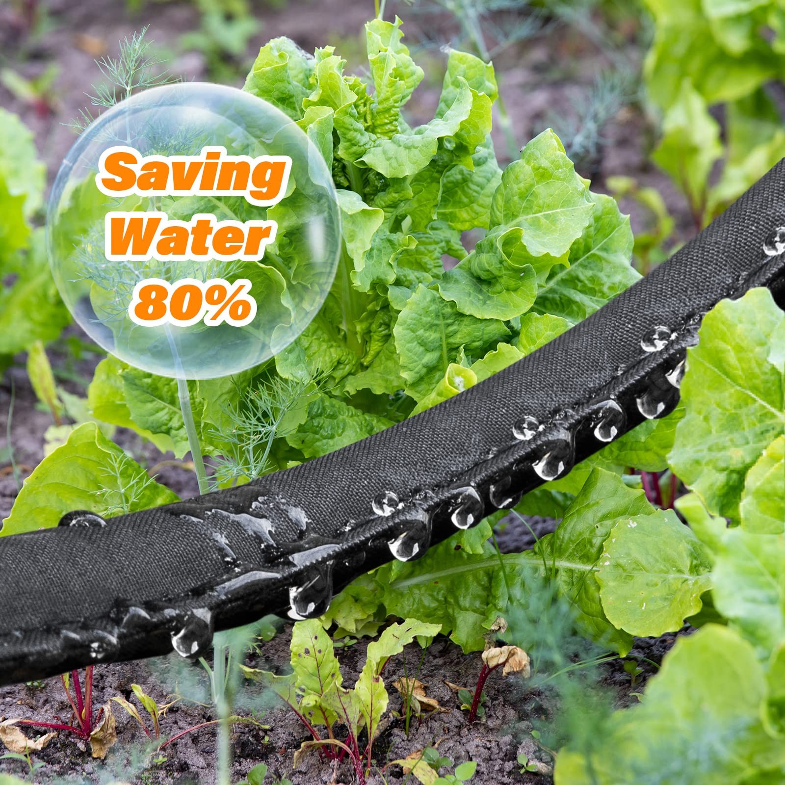 Upgrade Heavy Duty Soaker Hose 100FT, Thickened Flat Garden Hoses, Leak-proof...