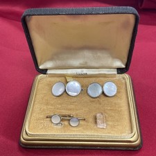 Vintage Swank 1/40 Platinum Filled Tuxedo Shirt Set Cufflinks Shirt Studs