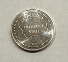 Vintage 1986 Engelhard Big Sky Montana 1 oz .999 Silver  Round ~ Blast White ~
