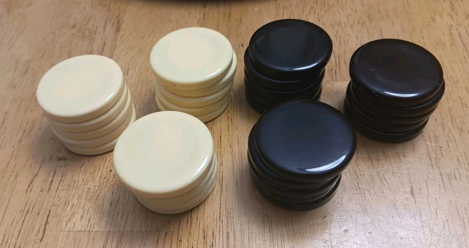 15 Damas Backgammon Melamina Aries Of México Marrón 15 Crema 1 1/2 pulgada De Colección! Foto 3 de 3