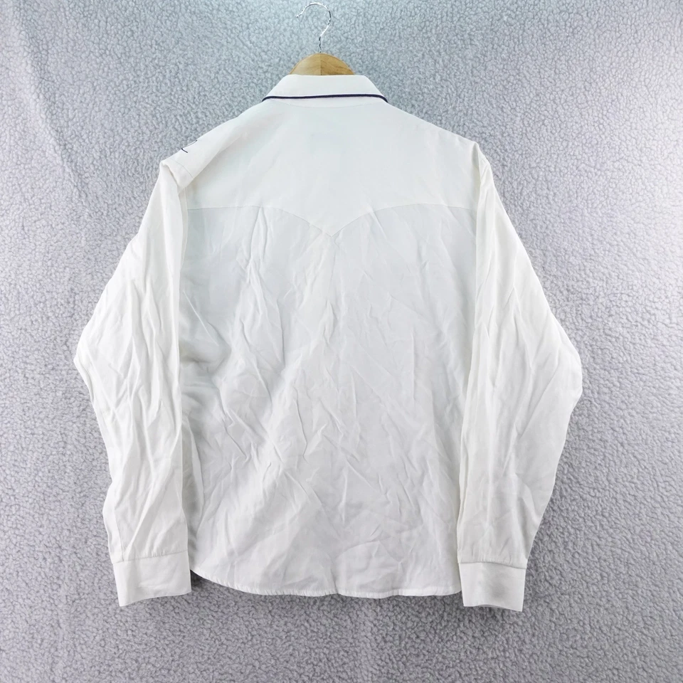 Camisa Western de Colección Roper para Mujer M Blanca Manga Larga Estrellas Bordadas con Botones Foto 3 de 4