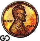 1942 Lincoln Cent Wheat Penny PROOF Stunning Rainbow Toning Gem PR++