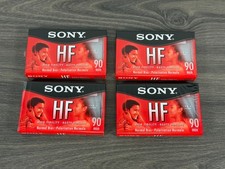 Lot 4 Sony HF 90 Min C-90HFL Audio Cassette Tapes New Sealed Type I Normal Bias