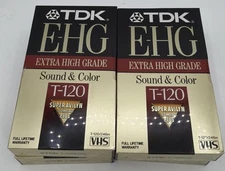 TDK E-HG Extra High Grade T-120 VHS Blank Recordable Tape New Sealed Lot Of 4