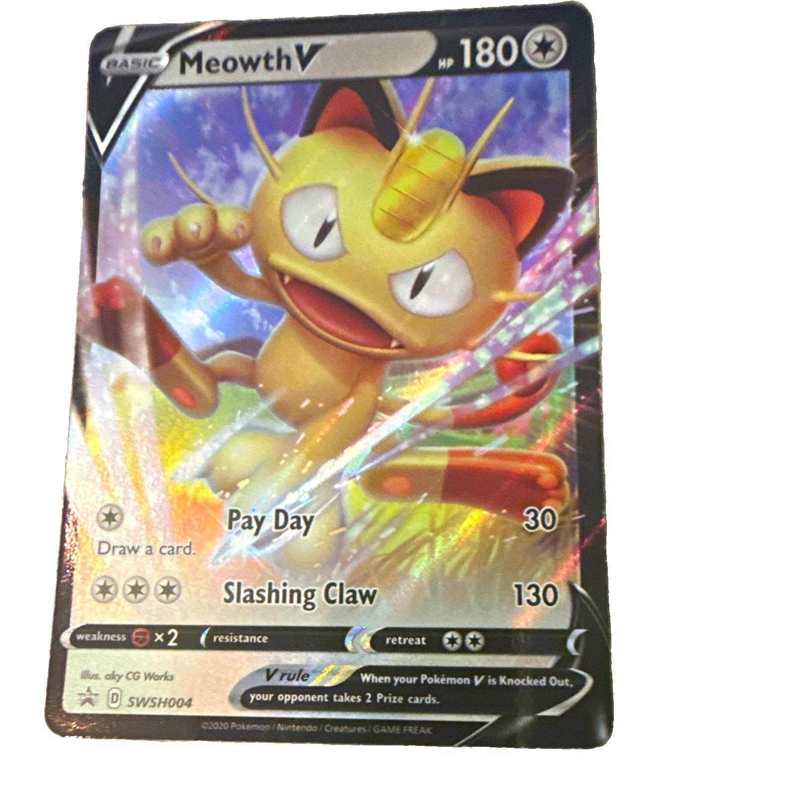 Pokemon TCG Meowth V SWSH Sword & Shield Promo SWSH004 Holo English 2020