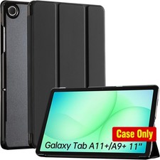 Black PU Leather Smart Cover Case for 11 Inch Samsung Galaxy Tab A11 Plus