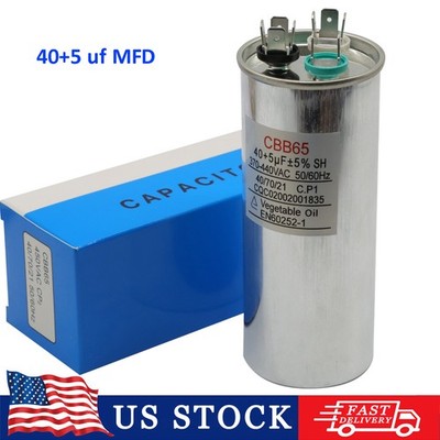 40/5 uF 40+5 MFD Capacitor 370 or 440 VAC Dual Run Capacitor AC Universal