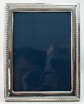 Carr's of Sheffield Sterling Silver Rope Border Frame 8.75''x6.75'' Velvet Back