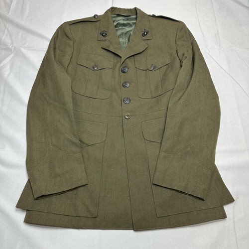 USMC Jacket Mens 39R Green Service Dress Alpha Coat USA The Marine Shop Suit
