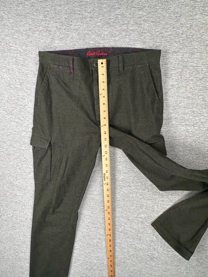 Брюки мужские Robert Graham 34x33 зеленые карго Kipling сшитые на заказ эластичные городские - Изображение 4 из 4
