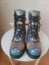Yes We Vibe Vegan Leather Multi Color Splendid Bohemian Boots 10.5M/12W NEW!