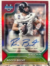 2025 Bowman U Chrome National Rocco Becht RED REFRACTOR ROOKIE AUTO /5 SSP IOWA