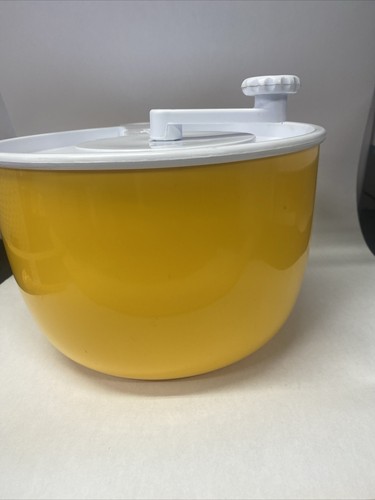 Vtg Copco Large Yellow Salad Spinner White Lid Sam Lebowitz Design #604 USA EUC - Picture 8 of 18
