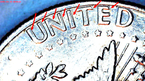{ 1974-D Kennedy Half Dollar. DDR, DOUBLE DIE REVERSE-MINT ERROR - Picture 6 of 8