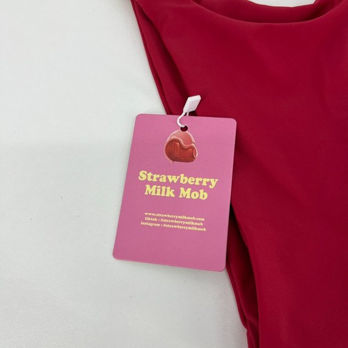 Set bikini fragola latte mob top e fondo donna M rosso nuovo con etichetta piscina spiaggia - Foto 4 di 13