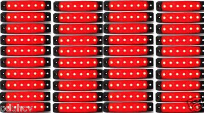 40tlg Set Rot 24V 6 LED Backend Seitenmarkierungsleuchten LKW Anhänger LKW