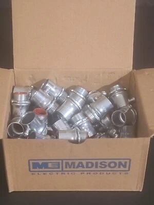 MADISON BOX OF 50 Set Screw EMT To Box 1/2" CONDUIT Fittings Connector STAINLESS STEEL