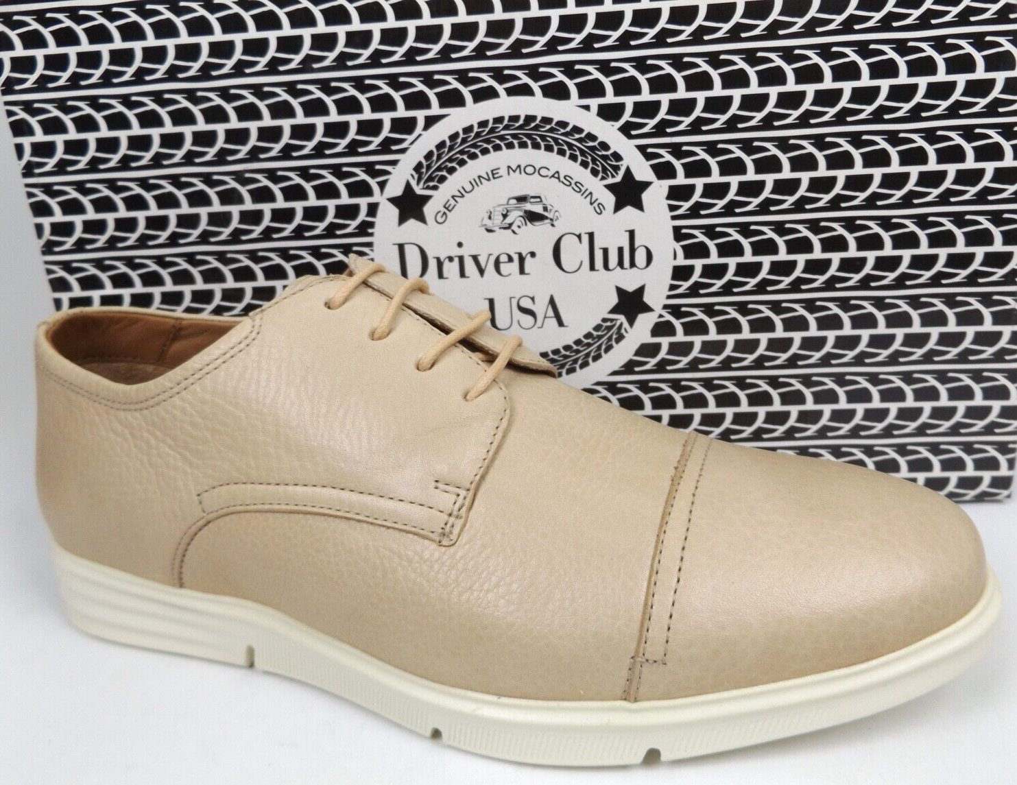 SAOLA Sneakers eleganti Oxford Driver Club da uomo Columbus Circle in pelle tortora taglia 8 5 M