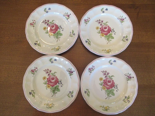 4 Spode Marlborough Sprays Dessert Pie Plates 6 3/4” Pristine Conditiion