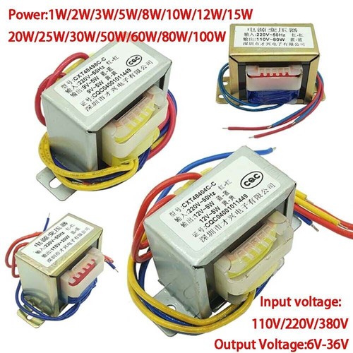 AC 110V/220V/380V IN 6V-36V Out Power Transformer 1W~100W Single/ Dual Output - Picture 2 of 25