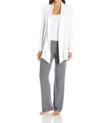 PJ Harlow Women's Shelby Satin Trimmed Robe With Pockets - PJJ01 Retail $84.00