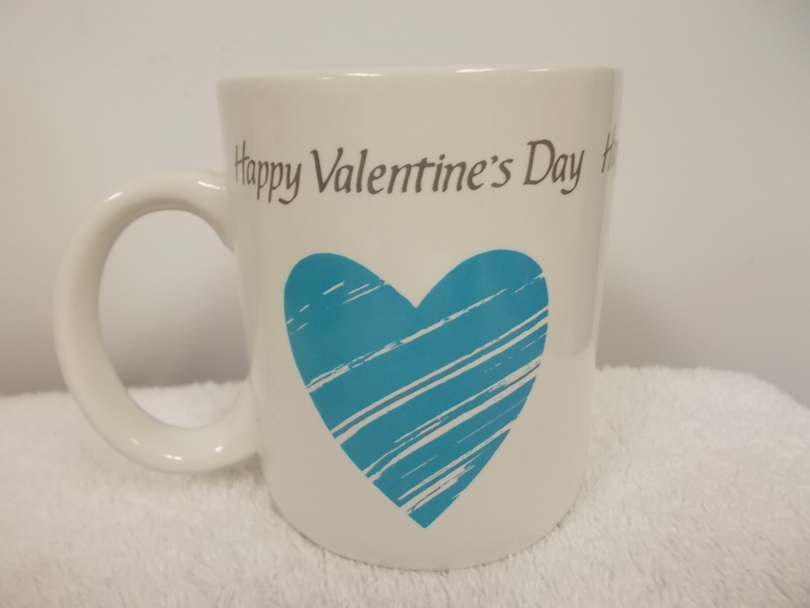 Vtg Houston Foods Happy Valentines Day Multi Colored Hearts Coffee Tea