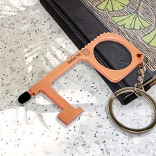 No Touch Door Opener Tool with Stylus| 99% Copper Material| Anti-Touch Germ Key