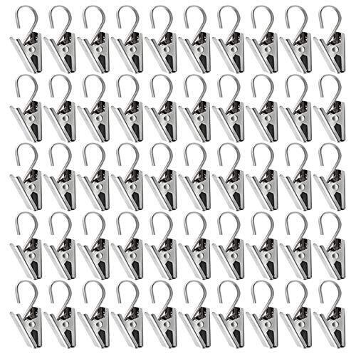 50 Pack Curtain Clips Hanger Gutter Hooks for Camp Tent Photo Display Decor
